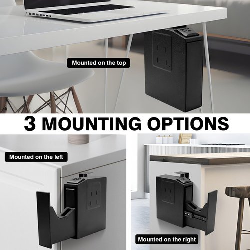 Sgorlds Biometric Slider Gun Safe for Handgun,Auto Sliding Door Hand Gun Safes, Quick Access Pistol Gun Box for Nightstand, Desk, Bed Side With Fingerprintt, PIN Code, KEY Access