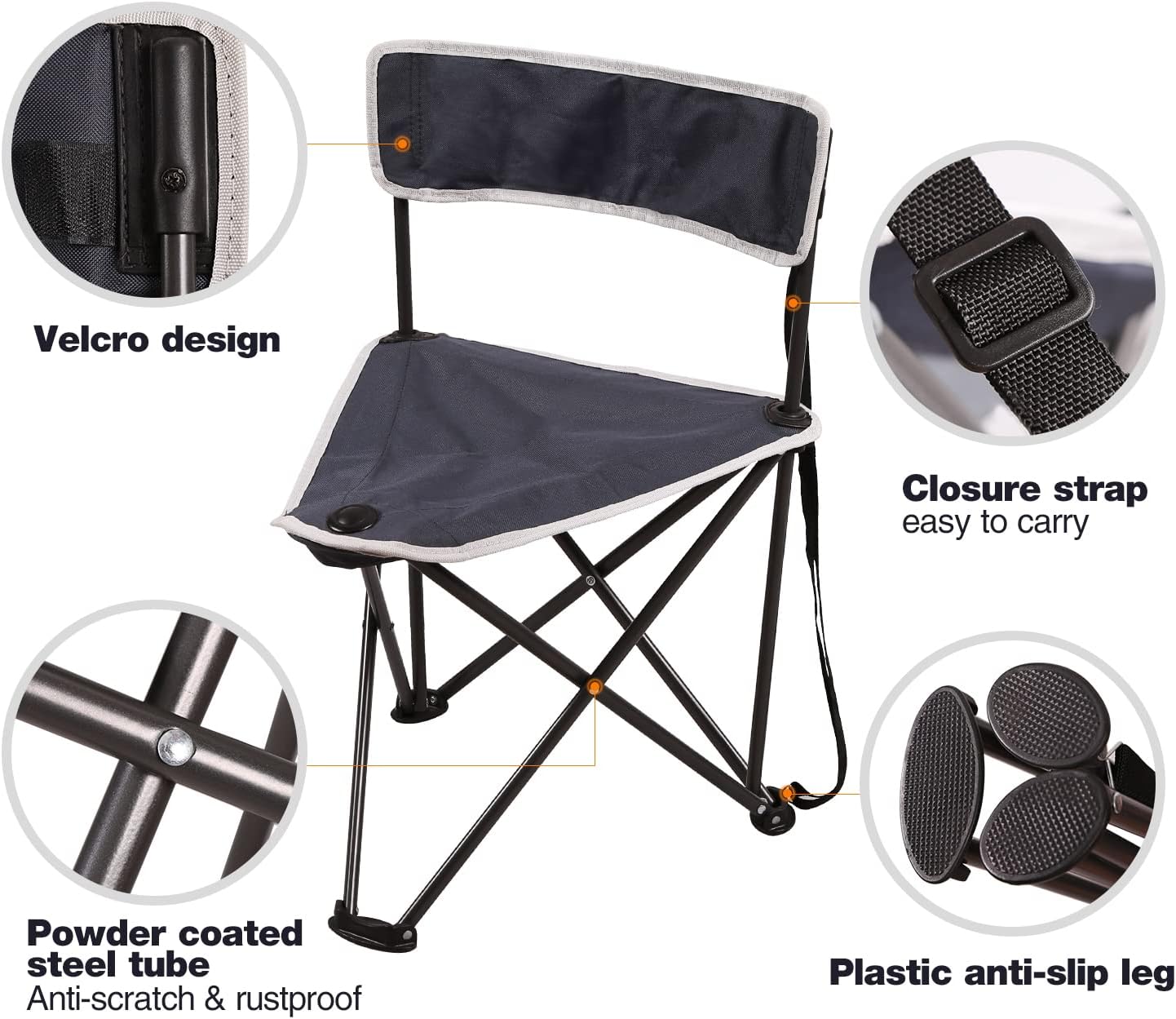 REDCAMP 2 Pack Tripod Hunting Chairs for Blinds, Folding Lightweight Portable Fishing Chair for Adults Hunting Stools with Backrest, Golf Chairs for Spectators, Camo