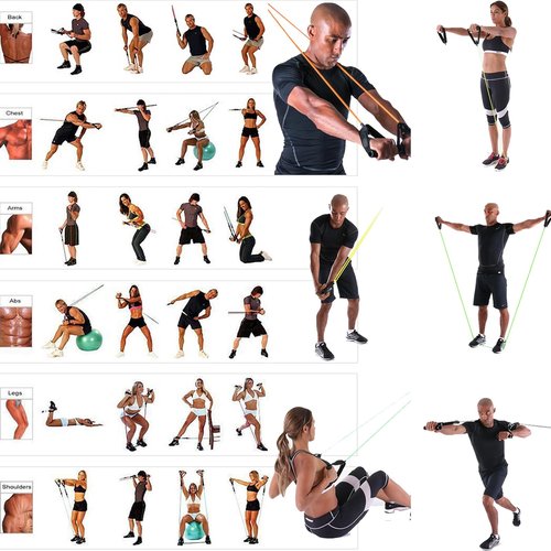 Resistance Band Set,Pull Up Exercise Bands with Door Anchors Compatible with Billy's Bootcamp Tae Bo,Weight Loss,Strength Home Workouts Training,Physical Therapy,Yoga,Pilates. (Black)