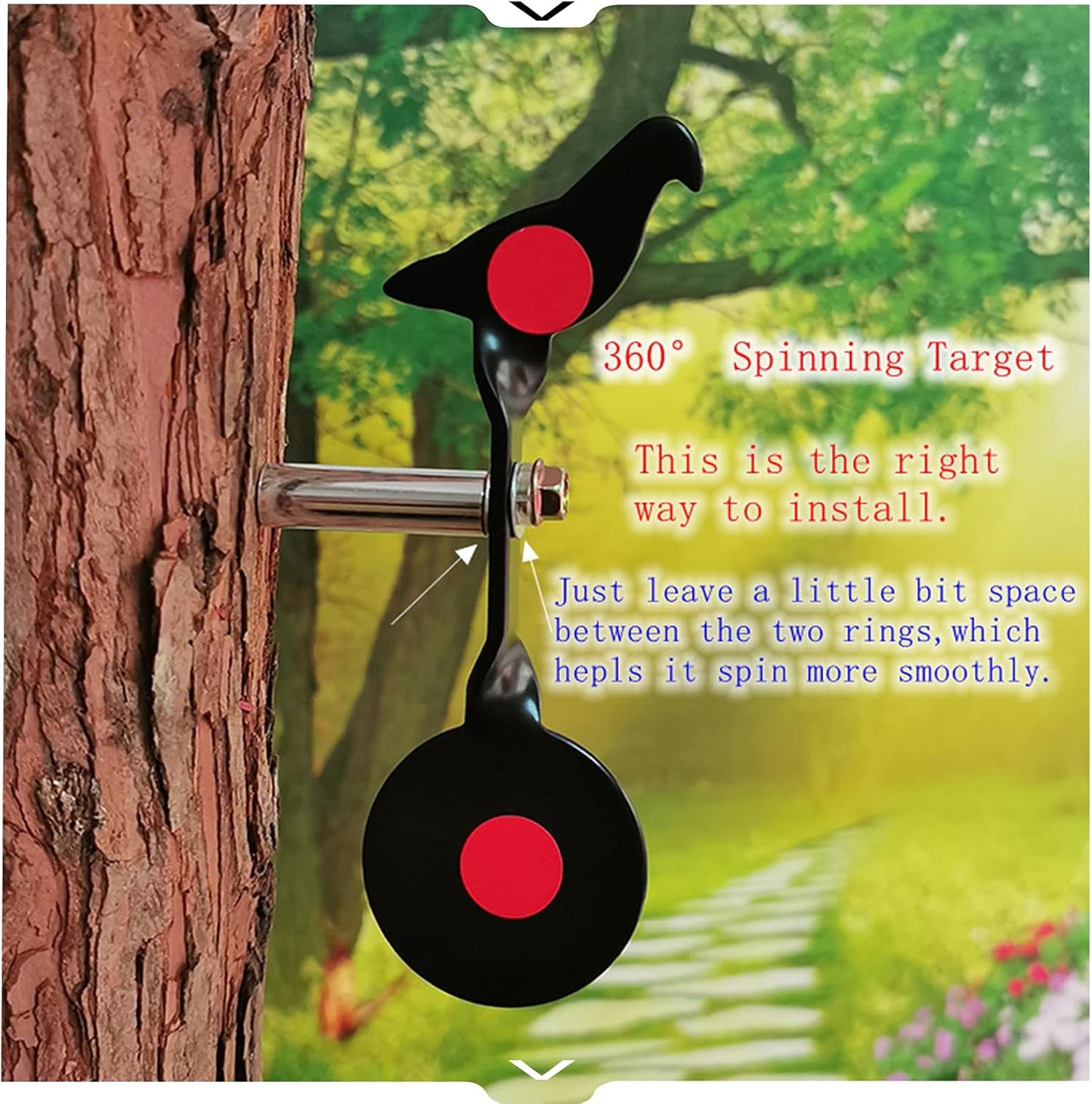 Small/Big Spinner Air Gun Target - Screwed-Type Steel Plinking for Bird Bear BB Gun and Slingshot