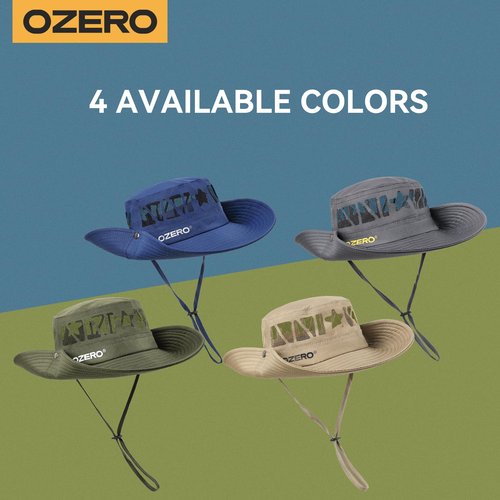 OZERO Beach Bucket Hats for Men: Sun Visor Breathable Foldable Cap with Wide Brim UV Protection for Summer Hiking Fish Fishing Dark Blue
