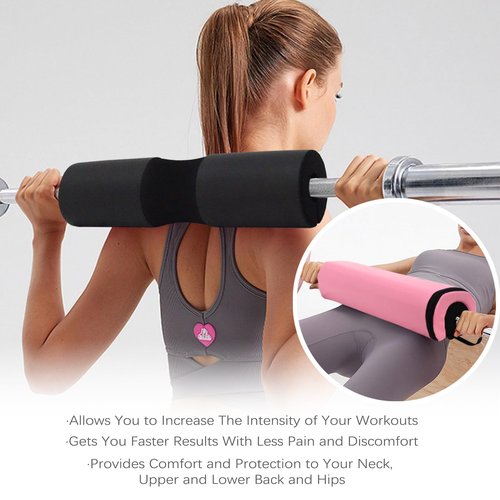 VirgoCCY Barbell Squat Pad - Updated 2in1 Foam Protective Pad - Neck Shoulder protective pads & Thickened Hip Thrustsh pads - Great for Squats, Lunges, Hip Thrust - Fit Standard Olympic Bar