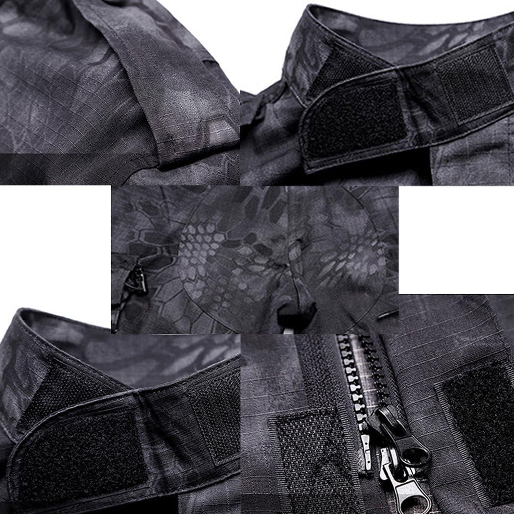 Tactical Suit Men’s Camo Combat BDU Jacket Shirt & Trousers Uniform Camo Suit Belt CS Game Military Paintball Airsoft