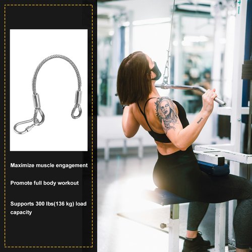 NQEUEPN 2 pcs 10" Gym Extension Cables, Home Gym Machine Accessories for LAT/Tricep Pull Down Replacement Fitness Extension Cables Compatible with Bowflex (Carabiner with Nut)