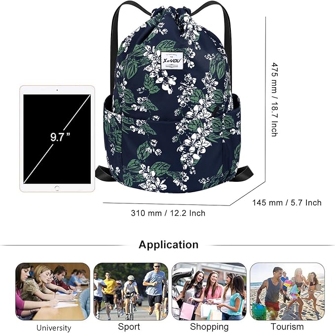 XEYOU Drawstring Sports Backpack Lightweight Gym Yoga Sackpack Shoulder Rucksack Casual Outdoor Daypack for Women and Men