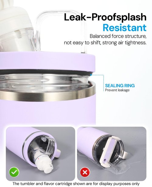 Tumbler Adapter for Stanley Compatible with Flavor Cartridge, Adapter Compatible with Stanley 40oz & 64oz Quencher H2.0 FlowState Tumbler to Flavor Cartridge, Leak Proof BPA Free