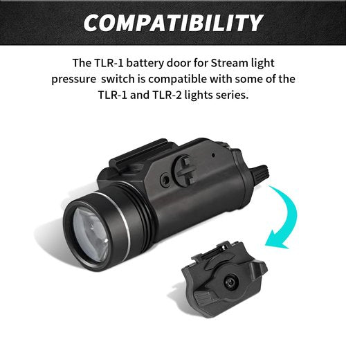 CLSR2U TLR1 Flashlight Pressure Switch Replacement, Compatible with Stream Light Battery Door TLR-1, TLR-1 HL, TLR-2, TLR-2 HL Flashlights, 691136 Flashlight Battery Cover Switch, Black