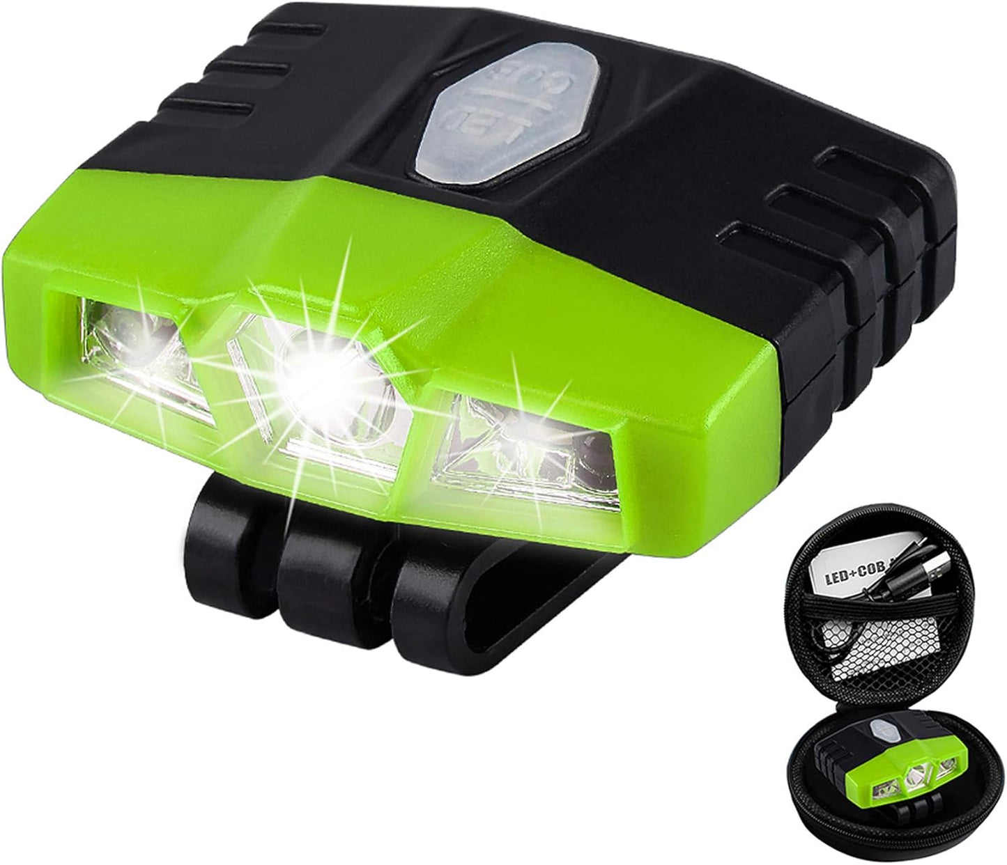Ultra Bright Mini Hands Free LED Clip on Cap Light - Rechargeable Waterproof Hat Light Flashlight Portable Headlamp for Running Fishing Camping Hand Work Baseball Caps