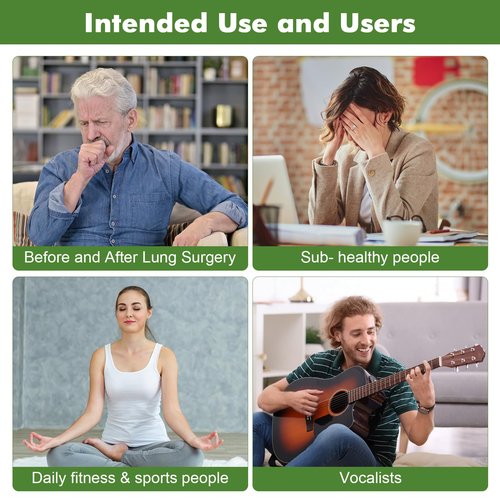 funotes Breathing Exercise Device, Compact Guided Portable Breathing Trainer, Excellent for Sports, Performers, Singers, Hikers, Yoga, Mountain Climbers