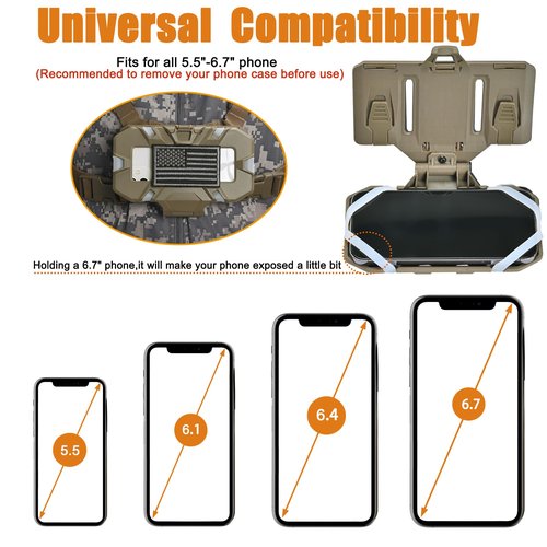tactifans Tactical Plate Carrier Phone Mount, Universal Molle Phone Holder,Tactical Phone Holder Foldable Navigation Board for Tactical Vest Attachments