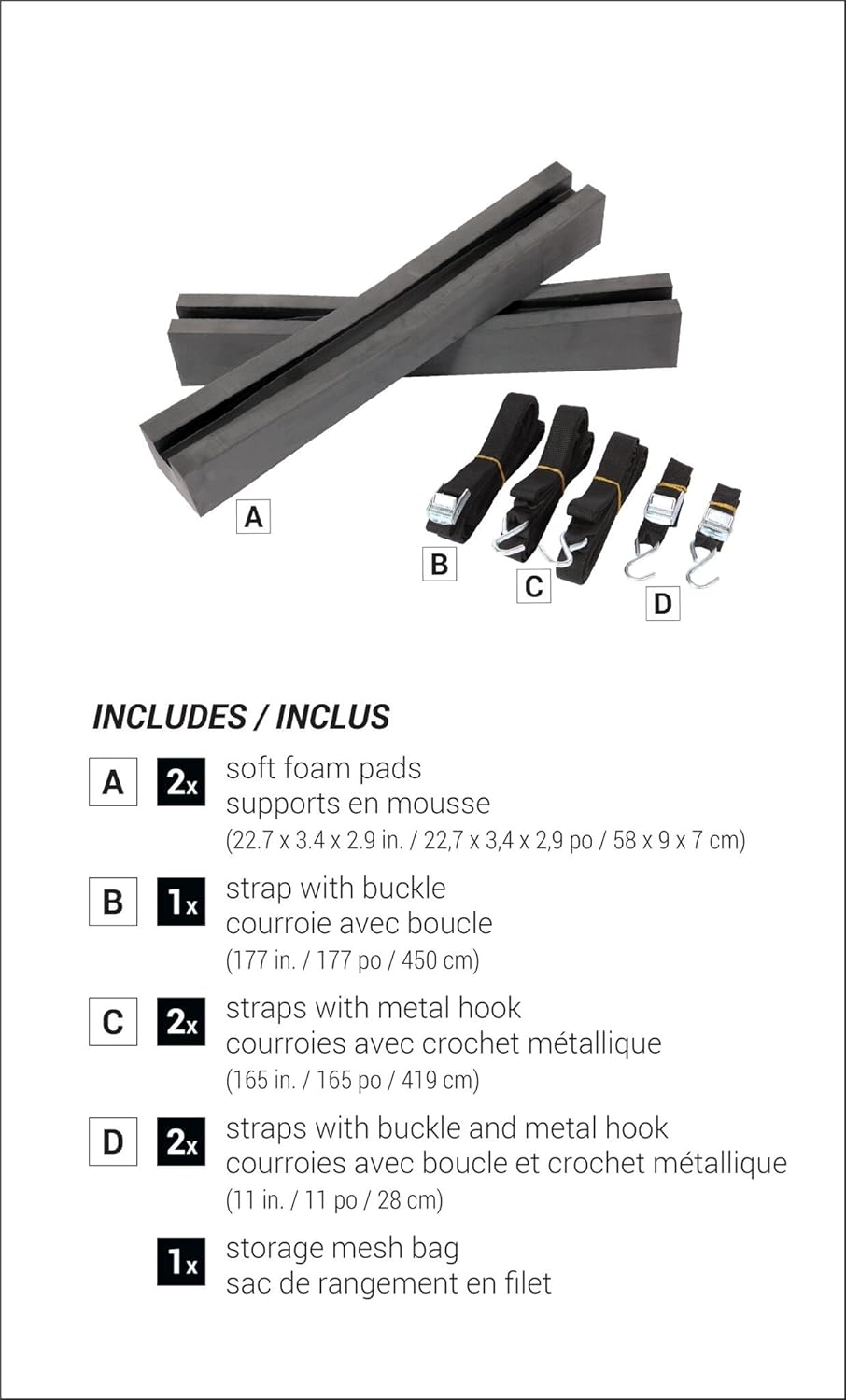 Pelican Boats - Universal Kayak & SUP Car-Top Roof Carrier Kit – PS0481-3 - Fits Vehicles – Heavy Duty & Safe