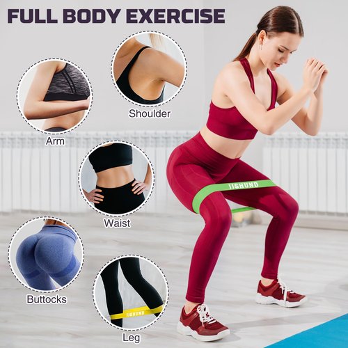 6 Pcs Resistance Bands for Working Out, Exercise Loop Bands for Women and Men, Elastic Stretch Bands Workout Bands for Yoga Pilates Fitness Home Gym Body Stretching Booty Legs Strength Training