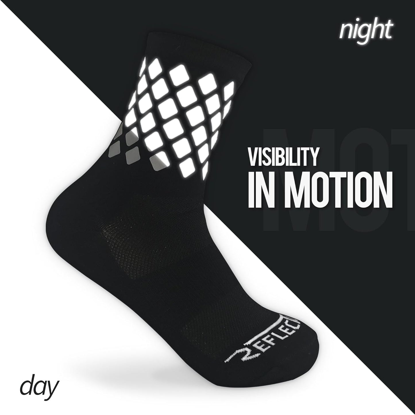 Reflective Socks - High Visibility Sports Socks Cushioned, Biomotion Safety Gear for Outdoor Athletes