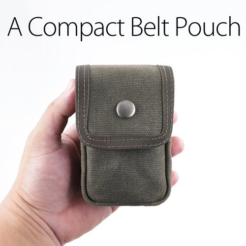 diodrio EDC Belt Pouch for Men Women, Small Utility Holster Pouch with Belt Loop for Hiking, Fishing, Camping, Snap Closure, Classic Waxed Canvas, Olive Small