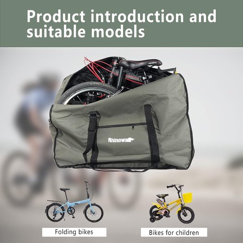 CamGo 20 Inch Folding Bike Bag - Waterproof Bicycle Travel Case Outdoors Bike Transport Bag for Cars Train Air Travel (Black, 20 inch)