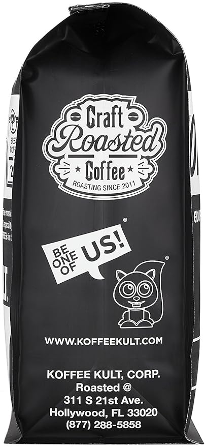 Koffee Kult Thunder Bolt Dark French Roast Whole Bean Coffee Small Batch 100% Arabica Gourmet Blend, Bold and Well Balanced 32oz Resealable Package