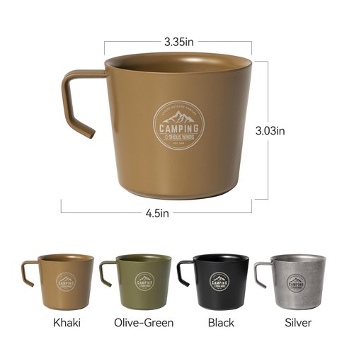Thous Winds Coffee Mug, Double Walled Camping Cup, Stainless Steel Mug with Handle, 250ml