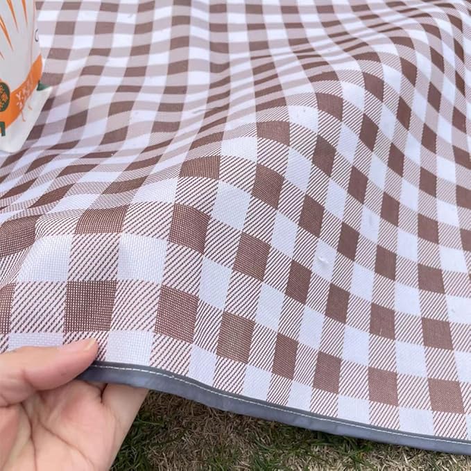 Extra Large 80x80inch Outdoor Picnic Blanket, XL Foldable Waterproof Sand Beach Mat for Beach Camping Hiking Travel Family Concerts Portable Beach Blankets(Light Brown)