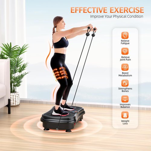 PUREROYI Vibration Plate Exercise Machine Weight Loss, Full Body Vibration Plate for Lymphatic Drainage, 180 Adjustable Speeds Vibrating Plate 400 Lbs Capacity Fitness Platform for Women Men