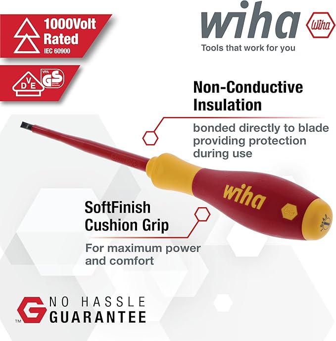 Wiha 32095 Slotted and Phillips Insulated Screwdriver Set, 1000 Volt, 19 Piece