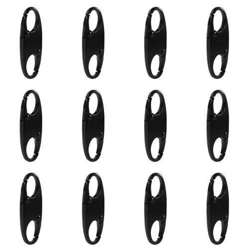 MxTong 12Pcs Double Small Carabiner Clips, Zipper Pull Replacement Zipper Clip Theft Deterrent Zipper Locks Anti Theft for Backpacks Traveling Camping Suitcases