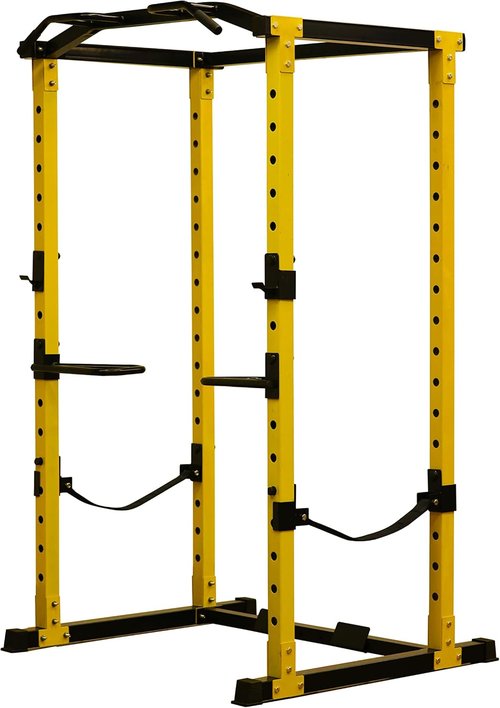 HulkFit Multi-Functional Adjustable Pro Series Power Rack Power Cage Exercise Equipment for Home Gym with Squat Rack Attachments and Accessories - Bench Press, Squats, and Deadlifts - Multicolor