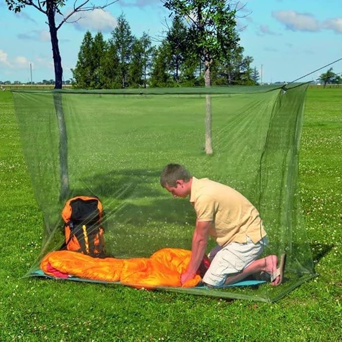 Coghlan's Single Wide Rectangular Mosquito Net, Green, Single Wide / 240-mesh