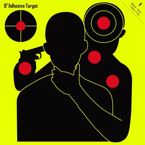 Lipulacer 8x8 inch Hostage Targets, Multi-Bullseye Splatter Target Rescue The Hostages, Shots Burst Bright Fluorescent Yellow Shooting Targets for Target Practice - 20Pack