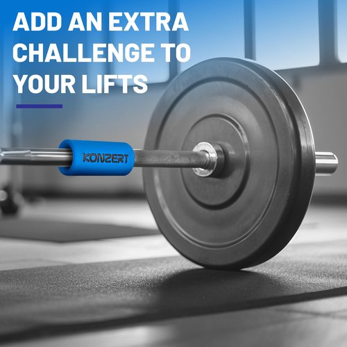 Konzert Grip Strength Trainer - Dumbbell & Bar Grips for Lifting, Forearm Training, Pull Up Handles, Weightlifting Workout Equipment, Thick Rubber Grips, Barbell Attachments, Gym Workout Gripper