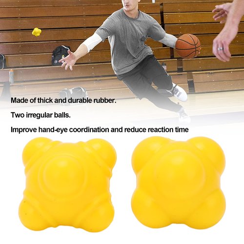 XHIKOWAT 2 PCS Trainer Rubber Reflexs Ball Hand Eye Coordination Training Set Applicable Running Football,Combination Fitness Products