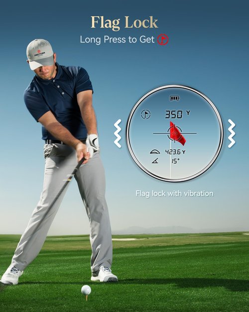 REDTIGER Range Finder Golf, 1200 Yards Golf Rangefinder with Slope, Light-Adaptive Display, 7X Magnification, Flag Lock Vibration, Rechargeable Laser Range Finder with Magnet, GolfVue Series 2