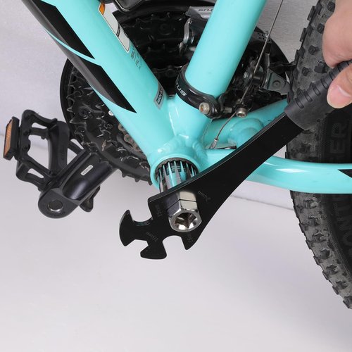 Oumers Bike Pedal Wrench, Bicycle Pedal Removal Tool Spanner with 323mm Extra Long Handle Multifunctional 15mm 16mm Pedal Removal Wrench and 24mm Hexagon Hole for Bike Repair