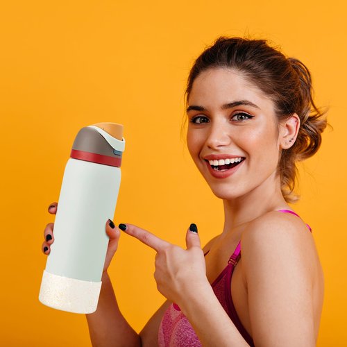 2PCS Glitter Silicone Boot for Owala Water Bottle 32 oz, Anti-Slip Protective Sleeve for Owala Twist,FreeSip and Flip Stainless Steel Water Bottle, BPA-Free, Dishwasher Safe, Accessories