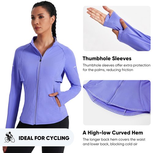HOTSUIT Women’s Running Jacket Thermal Water Resistant Full Zip Cycling Jacket for Winter Reflective