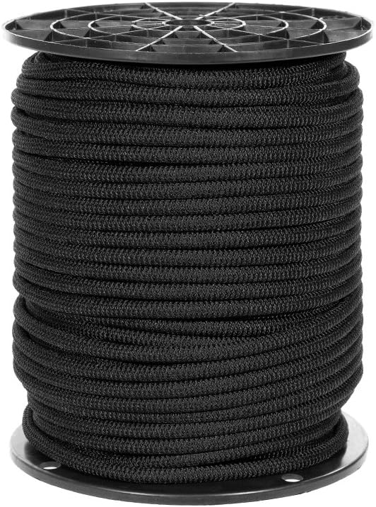Paracord Planet Black Diamond Weave Shock Cord - Available in 1/8, 3/16, 1/4, 3/8, 1/2, and 3/4-inch Diameters - Various Lengths
