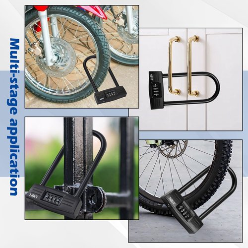 Lawnize Bike Lock u Lock Combination,Resettable Code,Long Shackle,Heavy Duty Padlock for Bicycle, Scooter,Motorcycles, Metal Fence Gate,Pool Door,Anti Theft.