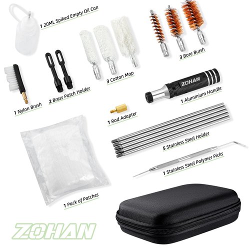 ZOHAN Shotgun Cleaning Kit for 12 20 410 Gauge, Shotgun Case 12 Gauge Shotgun Accessories with Empty Oil Bottle, a Total of 19 Pieces