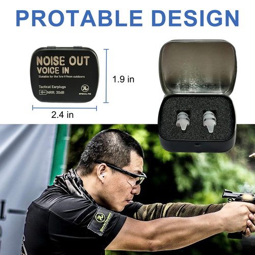 Shooting Earplugs for Pickup Sound, 30 dB NRR Hearing Protection - Silicone & Reusable Ear Plugs for Firing Range & Hunting, White