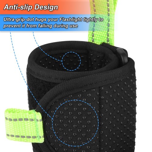 Inverted Flashlight Holder for Streamlight,Anti-Slip Nylon Strap with Carabiner,Reflective Flashlight Holder,Keep Shine Downward and in A Forward Position