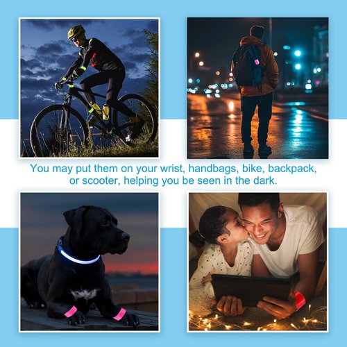PATIKIL Reflective Slap Bands, 6 Pcs Reflector Band Snap Bracelet Armbands High Visibility Safety Reflectors Wrist Strap Strips for Night Jogging Cycling Running Hiking, Orange