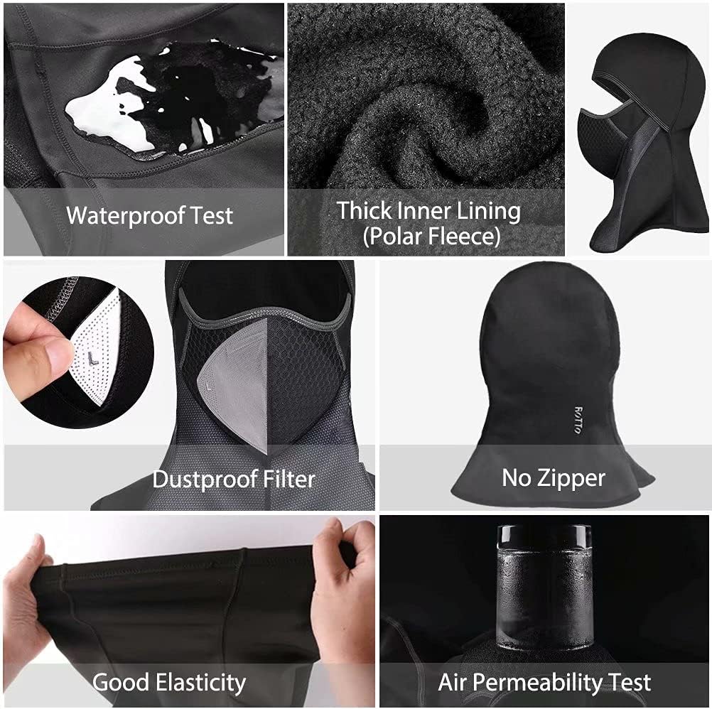 ROTTO Balaclava Face Mask for Motorcycle Motorbike Cycling Winter Full Face Masks Thermal Polar Fleece for Men Women