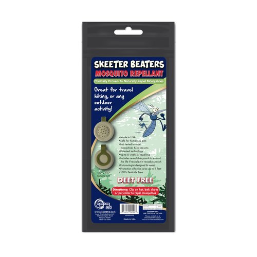 Repel 360 Skeeter Beaters Mosquito & Bug Wearable Mini Clips | Personal Mosquito Device | DEET Free | Clip On Clothing, Hat, Belt, Shoes- Set of 10