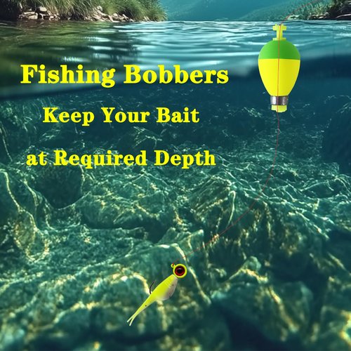 Bombite Fishing Bobbers Floats,10 Packs Weighted Bobbers for Fishing Foam Snap-on Fishing Floats Ball Oval Fishing Corks Bluegill Crappie Panfish Bass Trout Oval-Shape 1.25 in