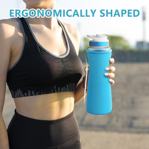 2Pcs Protective Sleeves Compatible with 22 oz Cirkul Water Bottle, Fit for 22 oz Plastic & Stainless Steel Bottles, Anti-slip Cover Made for Cirkul Accessories, Sweat Absorbing Material, Purple
