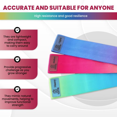 TUUTIE Non-Slip Resistance Bands - Durable Fabric Exercise Bands for Glute Workouts - Lightweight & Compact with 3 Levels - Resistance Bands for Working Out - No Equipment Needed