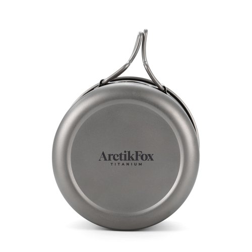 ArctikFox TITANIUM Cup 14 fl oz (420ml) w/Lid and handles - Ultralight Camping Pot, Portable Drinkware, Travel Coffee Mug