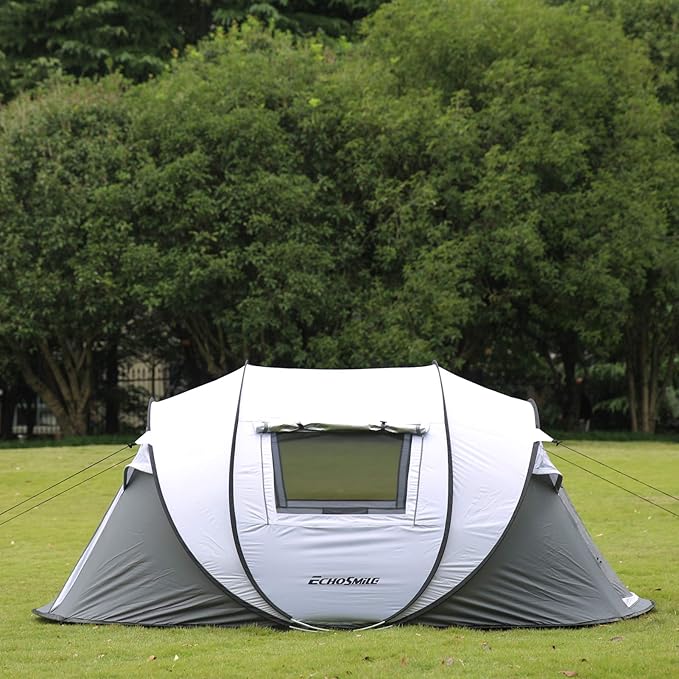 EchoSmile Camping Instant Pop Up Tent, 2/4/6/8/10 Person, Water Resistant Dome, Easy Setup for Camping Hiking and Outdoor, Portable with Carry Bag, 3 Season