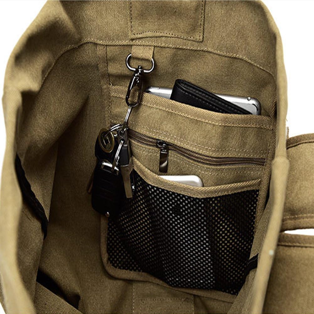Military Duffel Bag Top Load Double Strap Canvas Backpack Army Travel Big Size