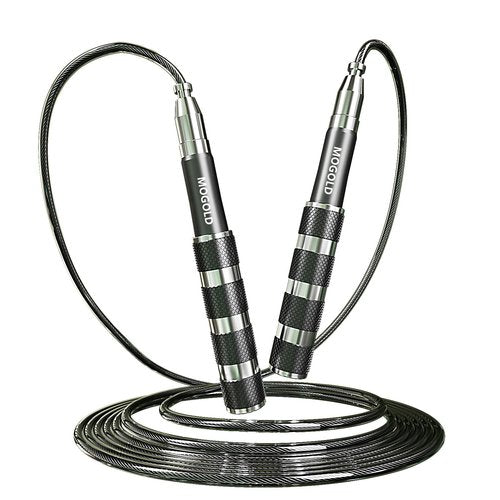 MOGOLD Speed Jump Rope for Crossfit & Boxing - Adjustable Length Skipping Rope with Durable PVC Cable for Men Women - Home & Gym Workout