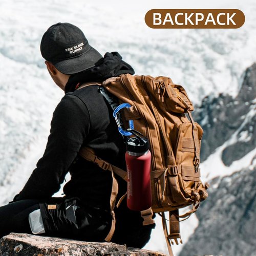 Carabiner Clips, 12KN (2697lbs) Heavy Duty, 4pcs Hook Rings, Caribeaners for Hiking, Outdoor, Keychain, Camping, Dog Leash and Harness, ect.(Black 4pcs)